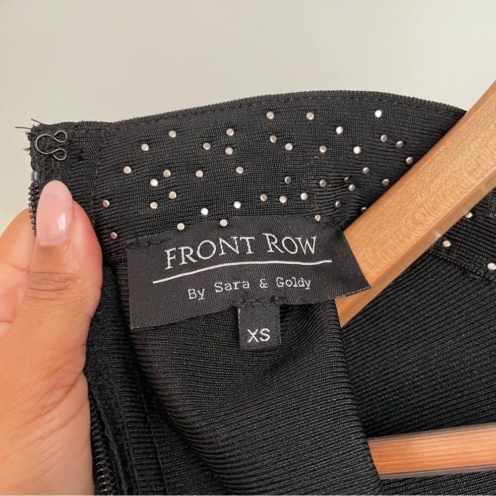 Front Row by Sara & Goldy Beaded Black Tea Length Formal Dress Size XS - Picture 10 of 15